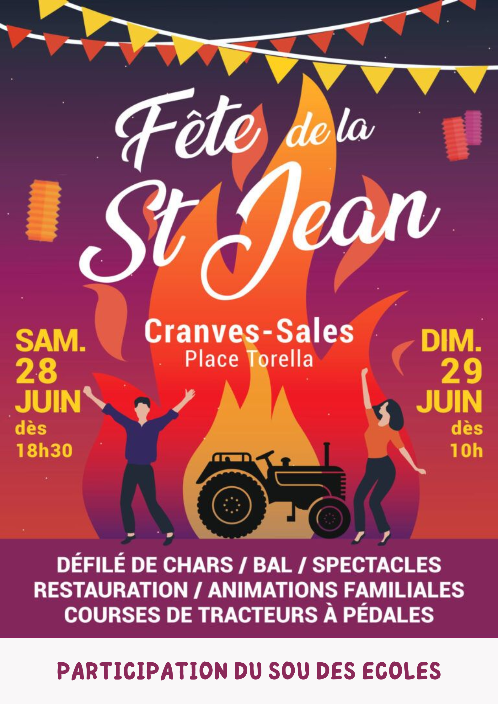 Affiche pour la présence du Sou des écoles au Marché de Noël